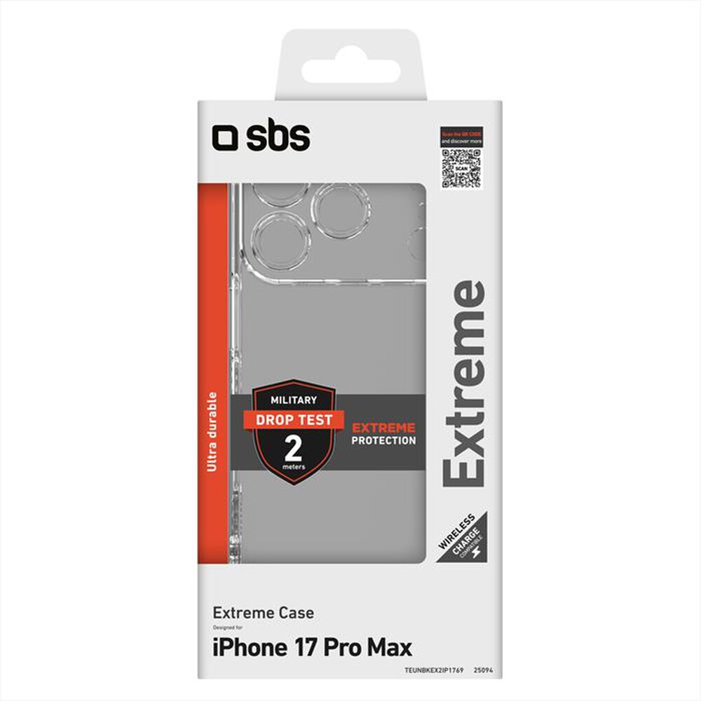 Immagine del prodotto SBS - Cover Extreme 2 per iPhone 17 Pro Max-Trasparente