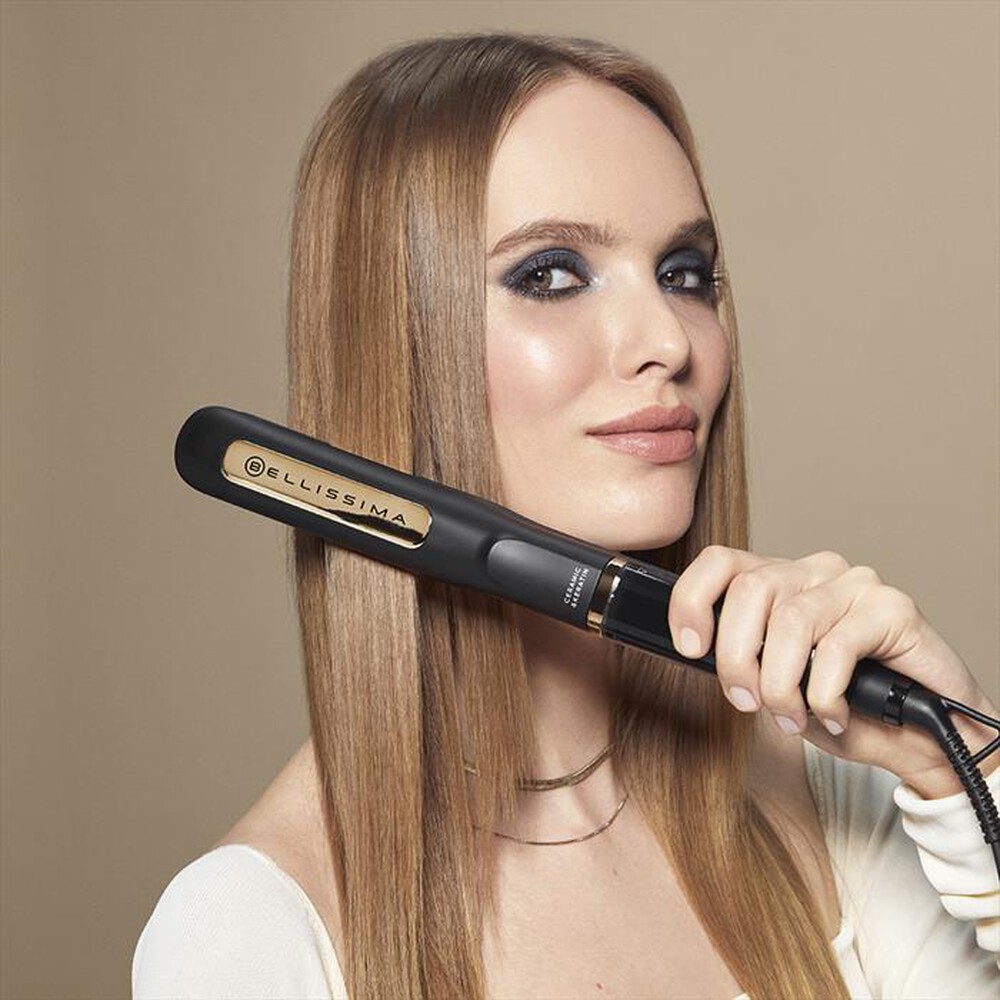 Immagine del prodotto BELLISSIMA IMETEC - PIASTRA PER CAPELLI A VAPORE STEAM CERAMIC&KERATIN-Nero, Oro