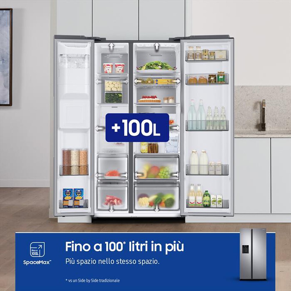 Immagine del prodotto SAMSUNG - Frigorifero side by side RS68A854CSL/EF Classe C-EZ Clean Steel