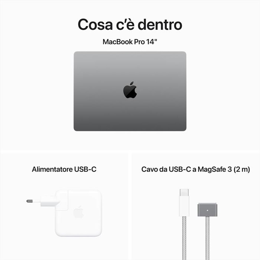 Immagine del prodotto APPLE - MACBOOK PRO 14'' M3 CORE 8 CPU 10 GPU 1TB-SpaceGrey