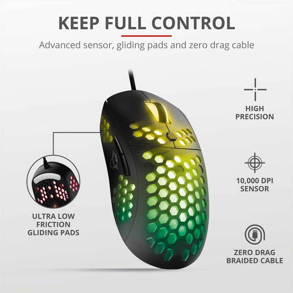 Immagine del prodotto TRUST - GXT960 GRAPHIN LIGHTWEIGHT MOUSE-Black RGB