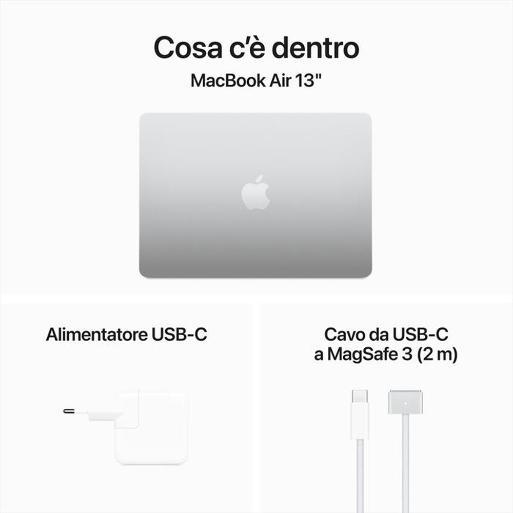 Immagine del prodotto APPLE - MacBook Air 13" M2 Core CPU 8 GPU 8 16GB 256GB SSD-Argento
