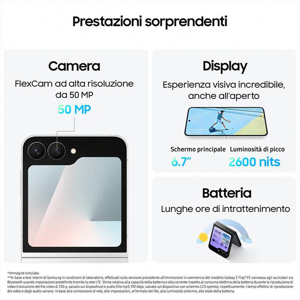 Immagine del prodotto SAMSUNG - Galaxy Z Flip7 FE 8+128GB-Black