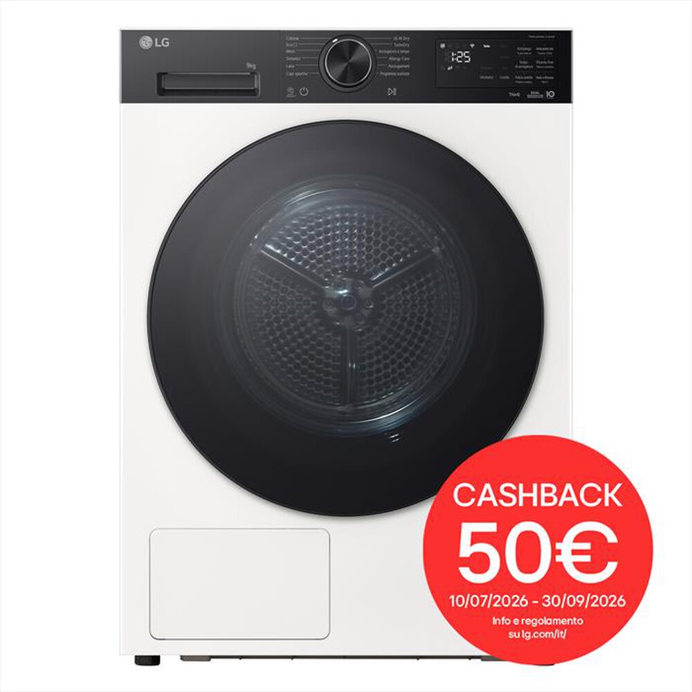 Immagine del prodotto LG - Asciugatrice RNX5009TWBB.AGWQPIS 9Kg Classe B-Ivory White + pannello nero
