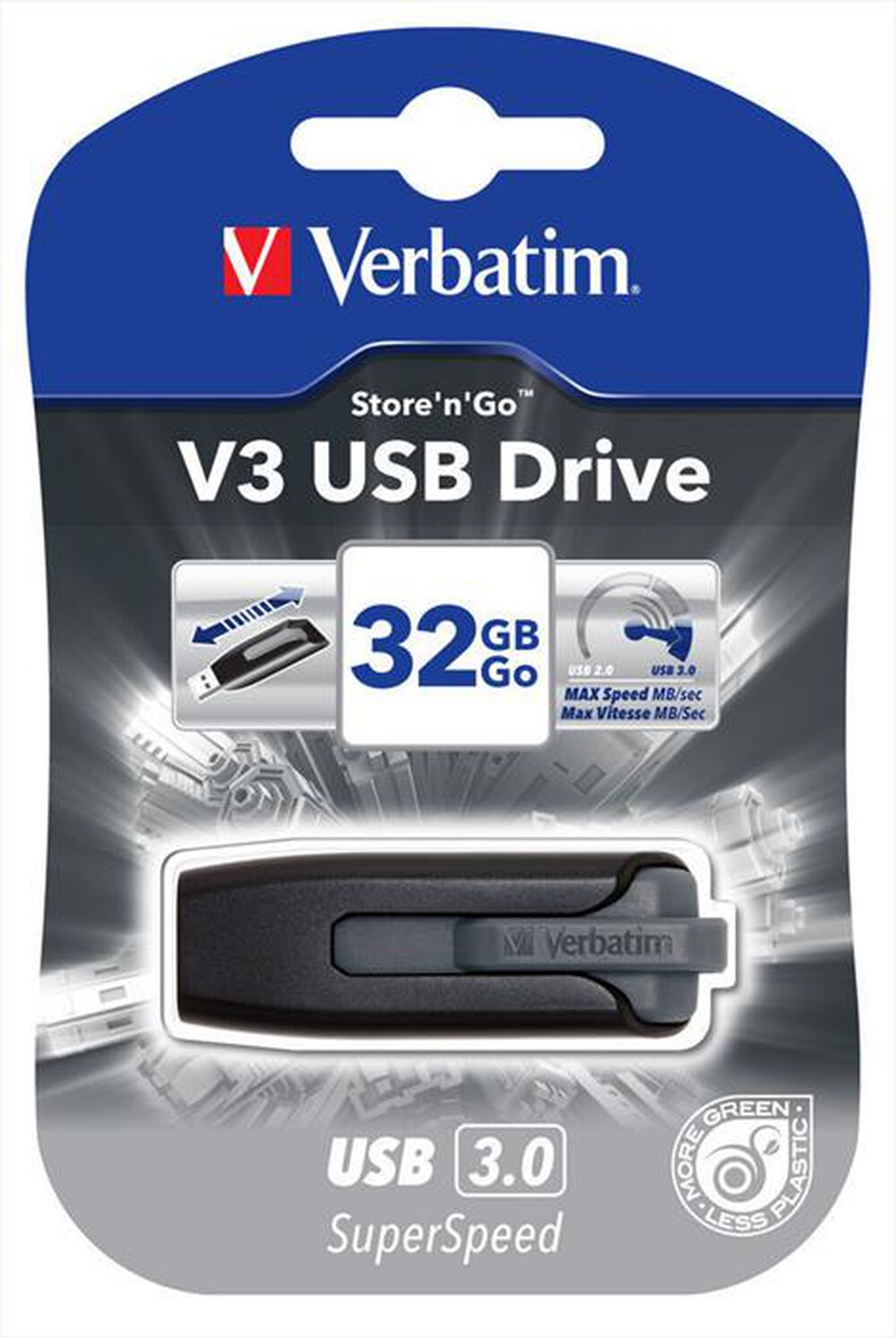 Immagine del prodotto VERBATIM - Memoria USB V3 64 GB-Nero