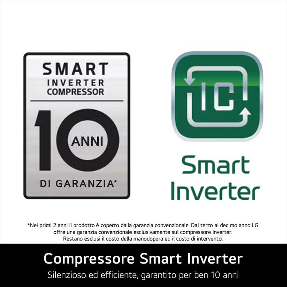 Immagine del prodotto LG - Frigorifero combinato GBBS322APY Classe A 375lt-Argento