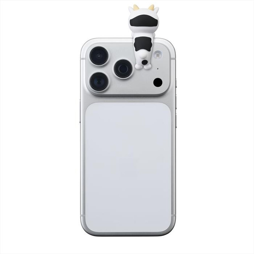 Immagine del prodotto CELLULARLINE - Mini figura adesiva in PVC a forma di mucca-Grigio, Bianco