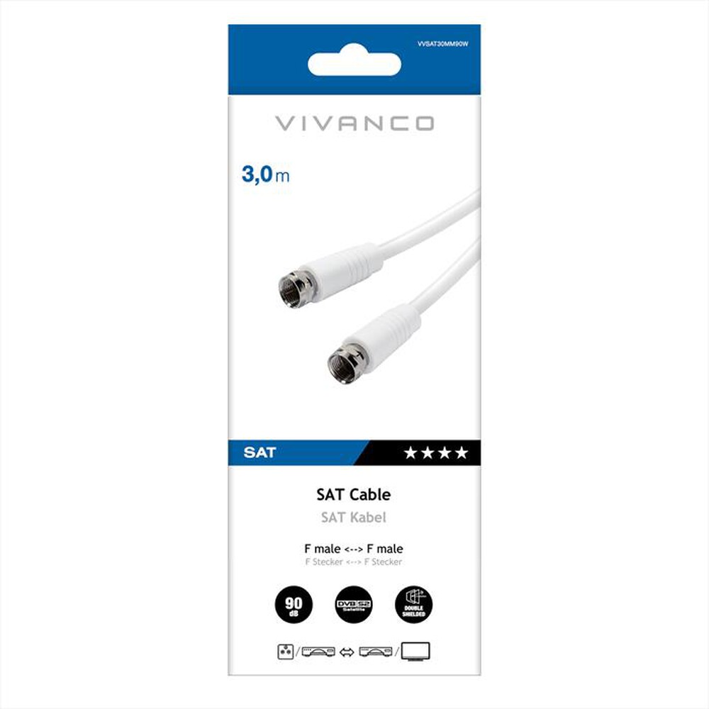Immagine del prodotto SBS - Receiver connection 90dB double shielded-Bianco