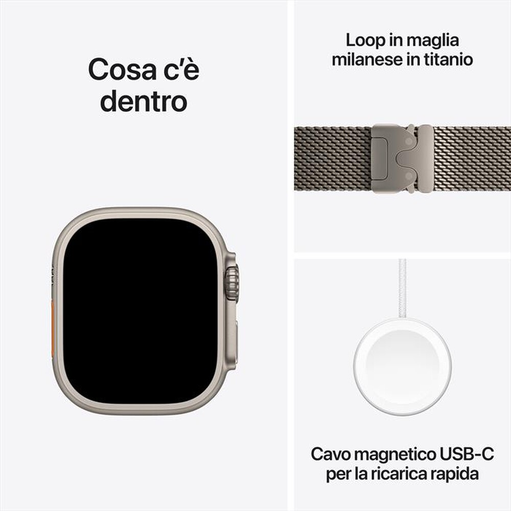 Immagine del prodotto APPLE - Watch Ultra 2 GPS + Cellular 49mm Titanio-Naturale - Loop Milanese - M