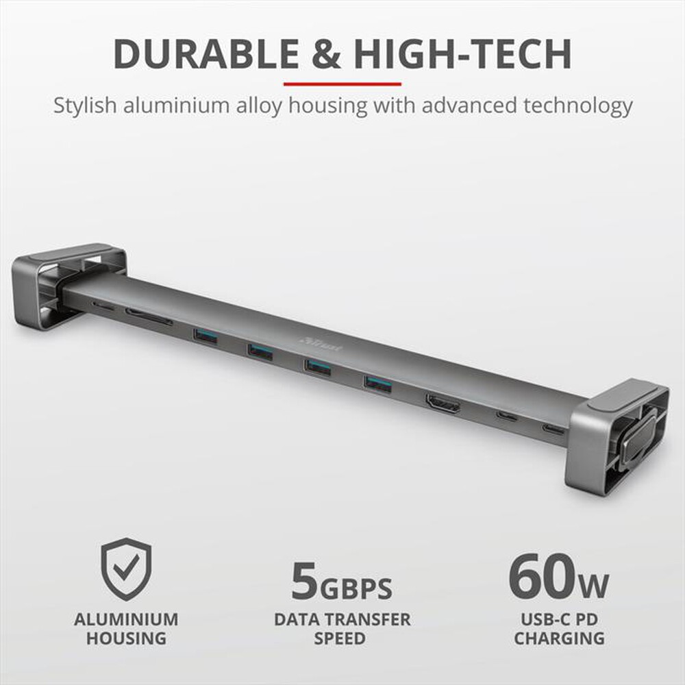 Immagine del prodotto TRUST - DALYX 10-IN-1 USB-C DOCK-Grey