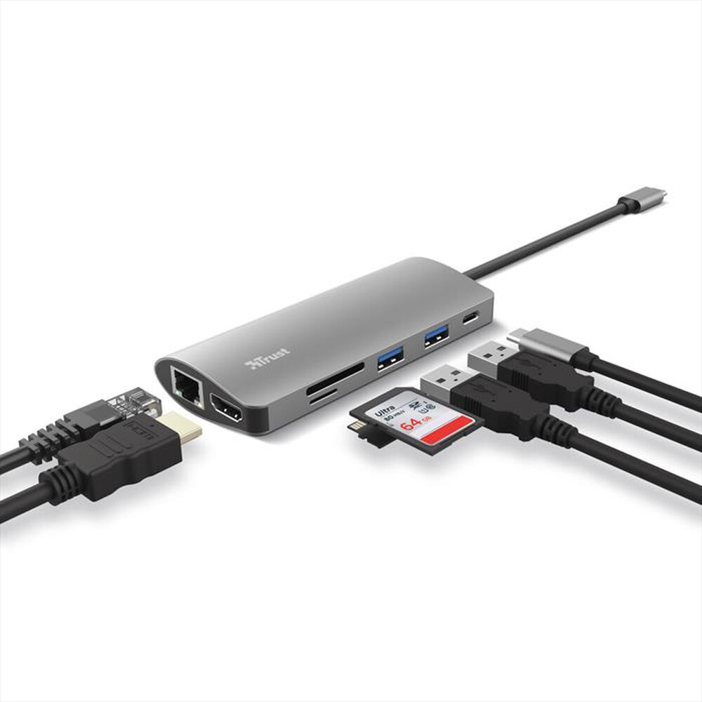 Immagine del prodotto TRUST - DALYX 7-IN-1 USB-C ADAPTER-Grey/Black