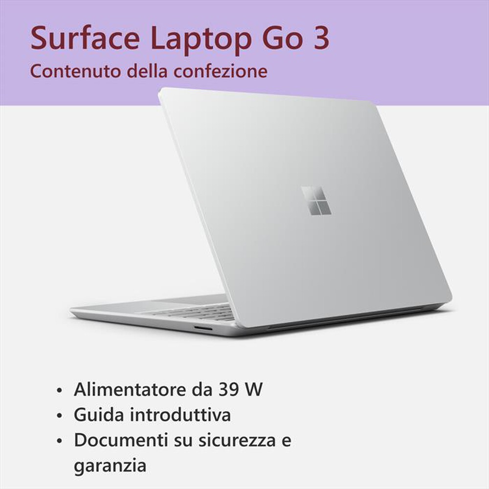 Immagine del prodotto MICROSOFT - LAPTOP GO 3 I5/16GB/256-Platinum