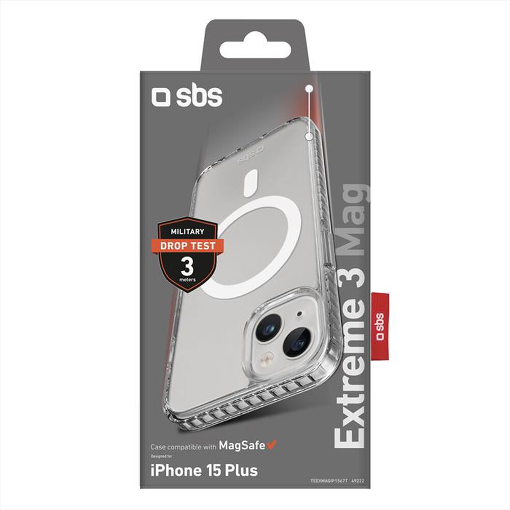 Immagine del prodotto SBS - Cover Extreme 3 Mag TEEXMAGIP1567T iPhone 15 Plus-Trasparente