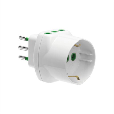 EKON - Adattatore triplo 2 prese italiane ECELADA2IT1DE16-Bianco