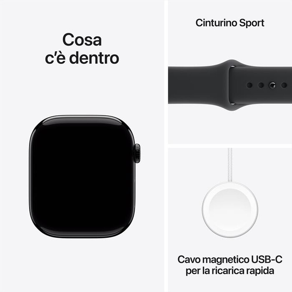 Immagine del prodotto APPLE - Watch Series 11 GPS 46mm Alluminio-Jet Black Sport Band Nero M/L