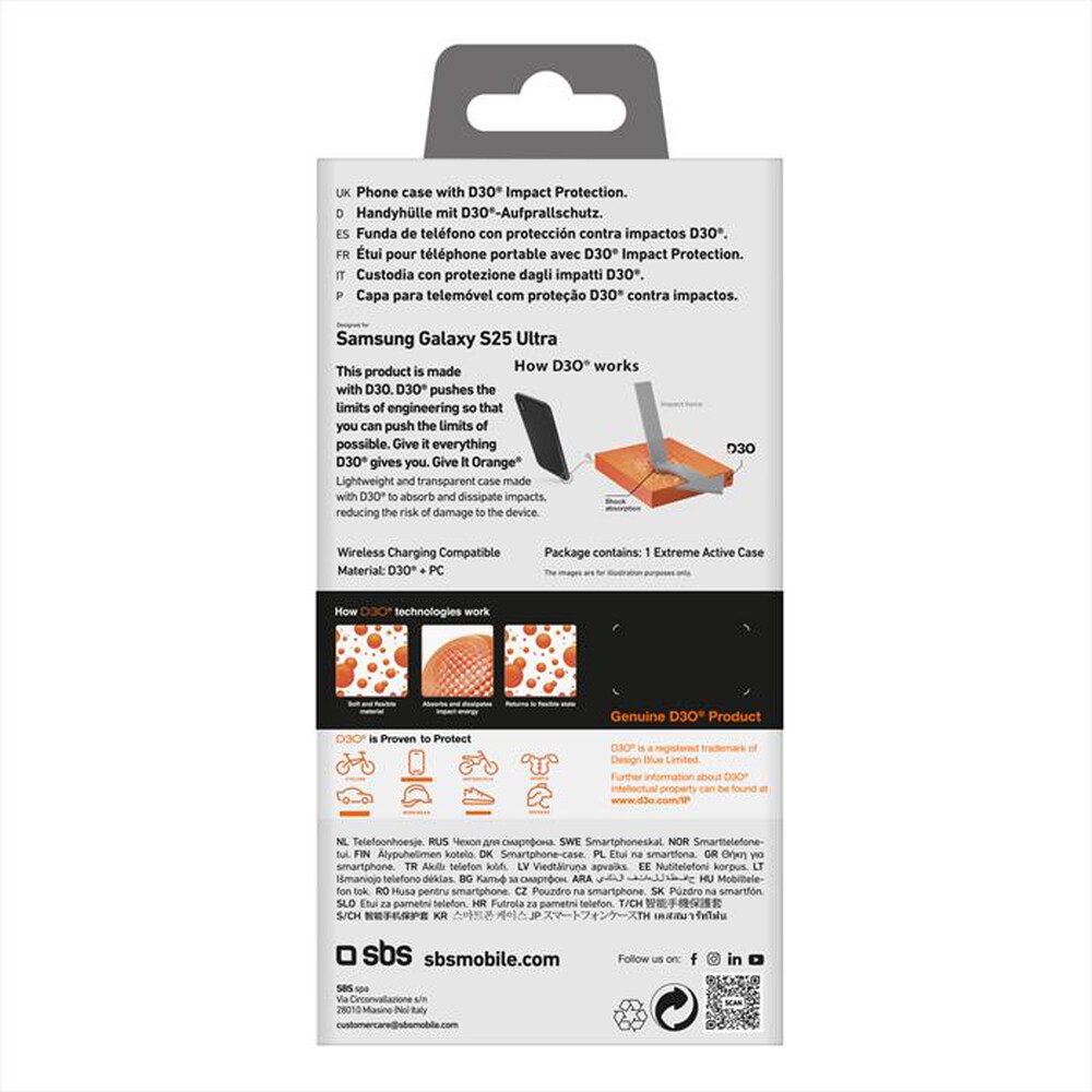 Immagine del prodotto SBS - Cover TED3OCOVSAS25U per Samsung S25 Ultra-Trasparente