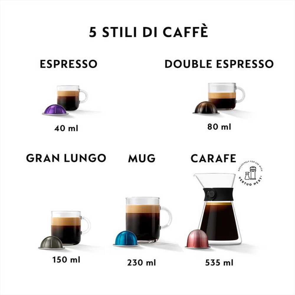 Immagine del prodotto DE LONGHI - VERTUO NEXT NESPRESSO ENV120.GY MACCHINA CAFF&Egrave;-Dark grey