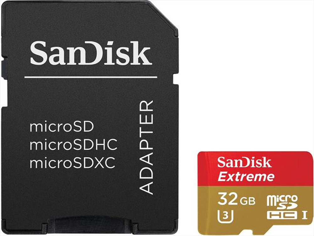 SANDISK - Extreme microSDHC U3/Class 10 32GB + Adattatore SD