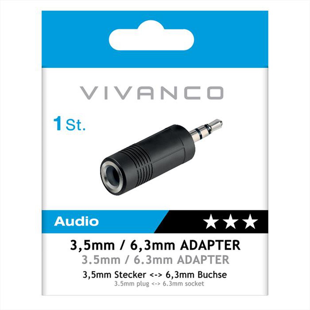 Immagine del prodotto SBS - Adattatore audio con Jack 6,3 mm f/Jack 3,5 m-Nero