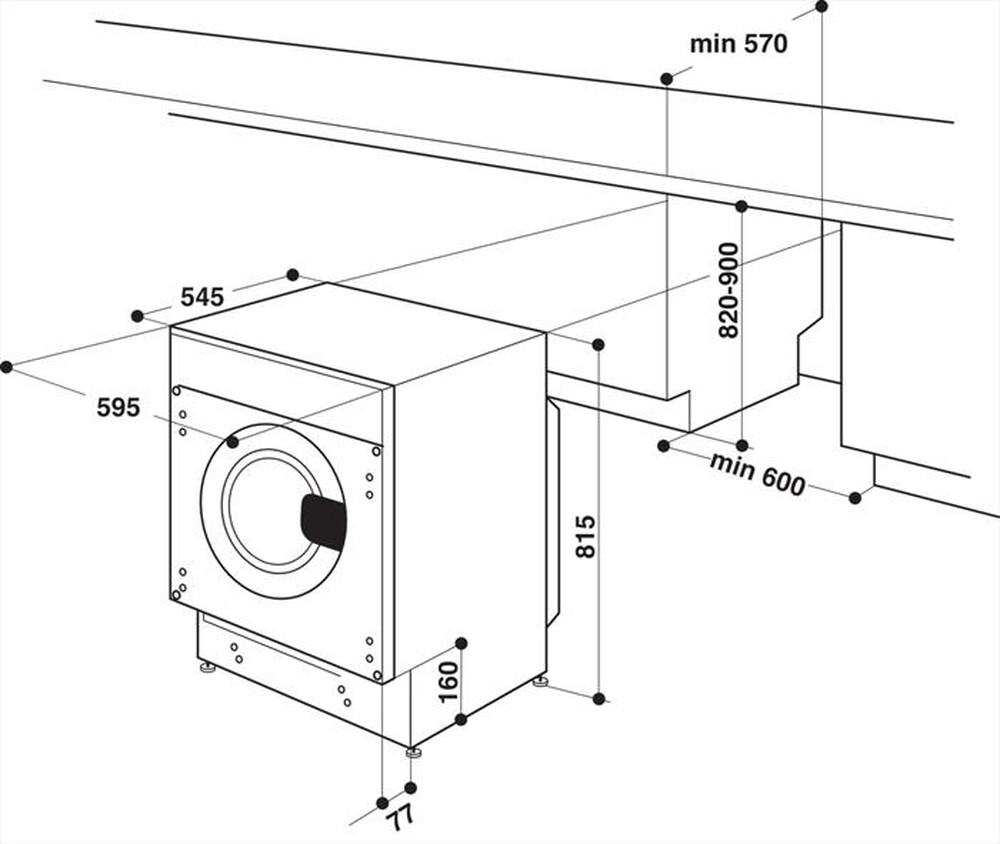 Immagine del prodotto HOTPOINT ARISTON - Lavatrice incasso BI WMHG 71483 EU N 7 Kg Classe D