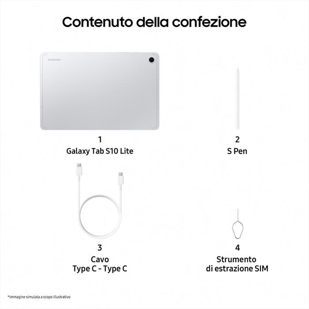 Immagine del prodotto SAMSUNG - GALAXY TAB S10 LITE 8+256GB WIFI-Silver