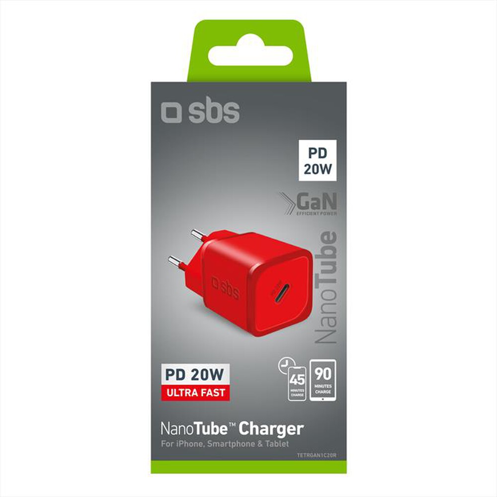 Immagine del prodotto SBS - Caricatore da muro TETRGAN1C20R-Rosso
