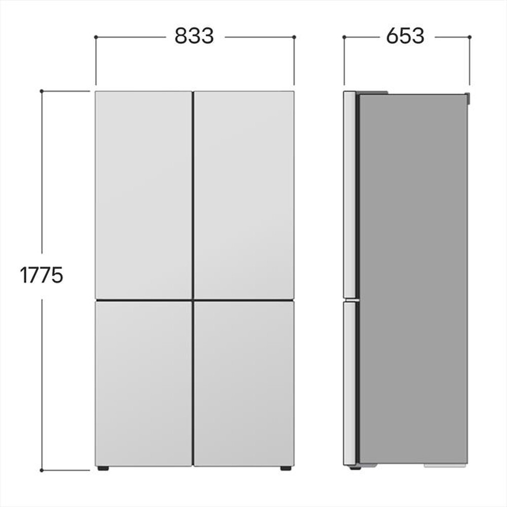 Immagine del prodotto LG - Frigorifero 4 porte GMM41MSBEM Classe E 474 lt