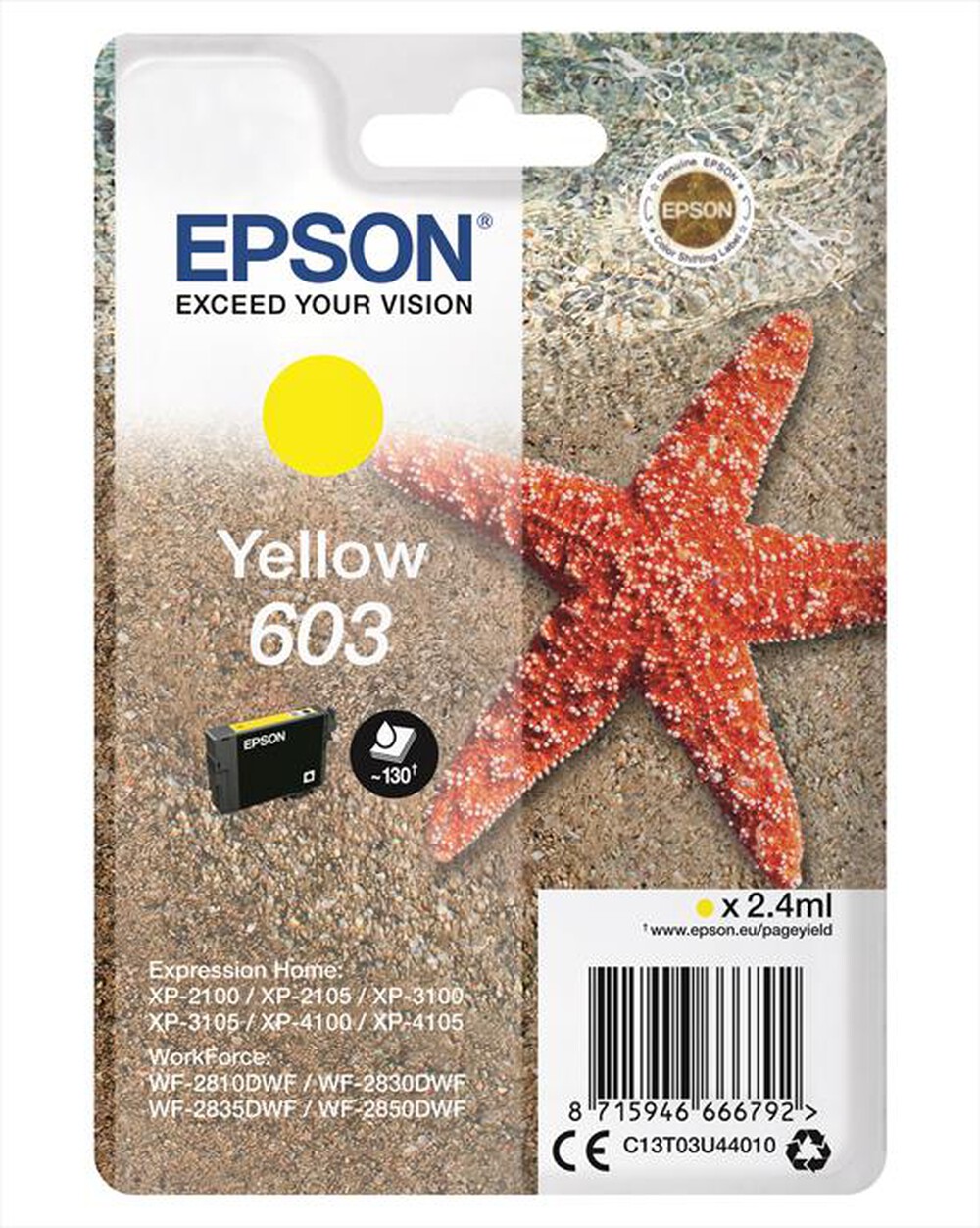 EPSON - 603 STELLA MARINA T03U STANDARD SINGLE GIALLO-Giallo