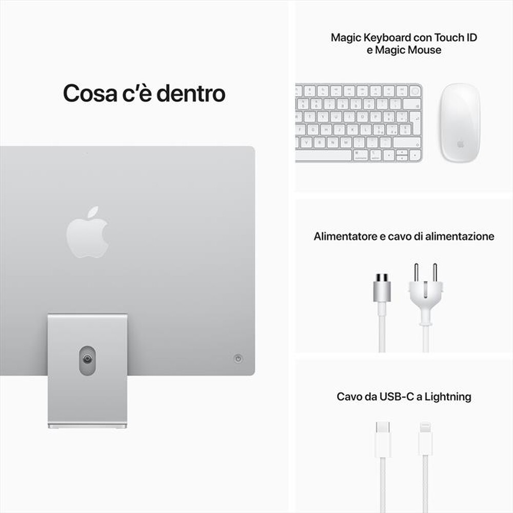 Immagine del prodotto APPLE - iMac 24" display Retina 4,5K M1 512 GPU 8CORE 2021-Argento