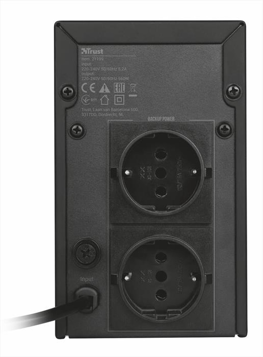 Immagine del prodotto TRUST - 1000VA UPS 2XWALLSCKT IT-Black