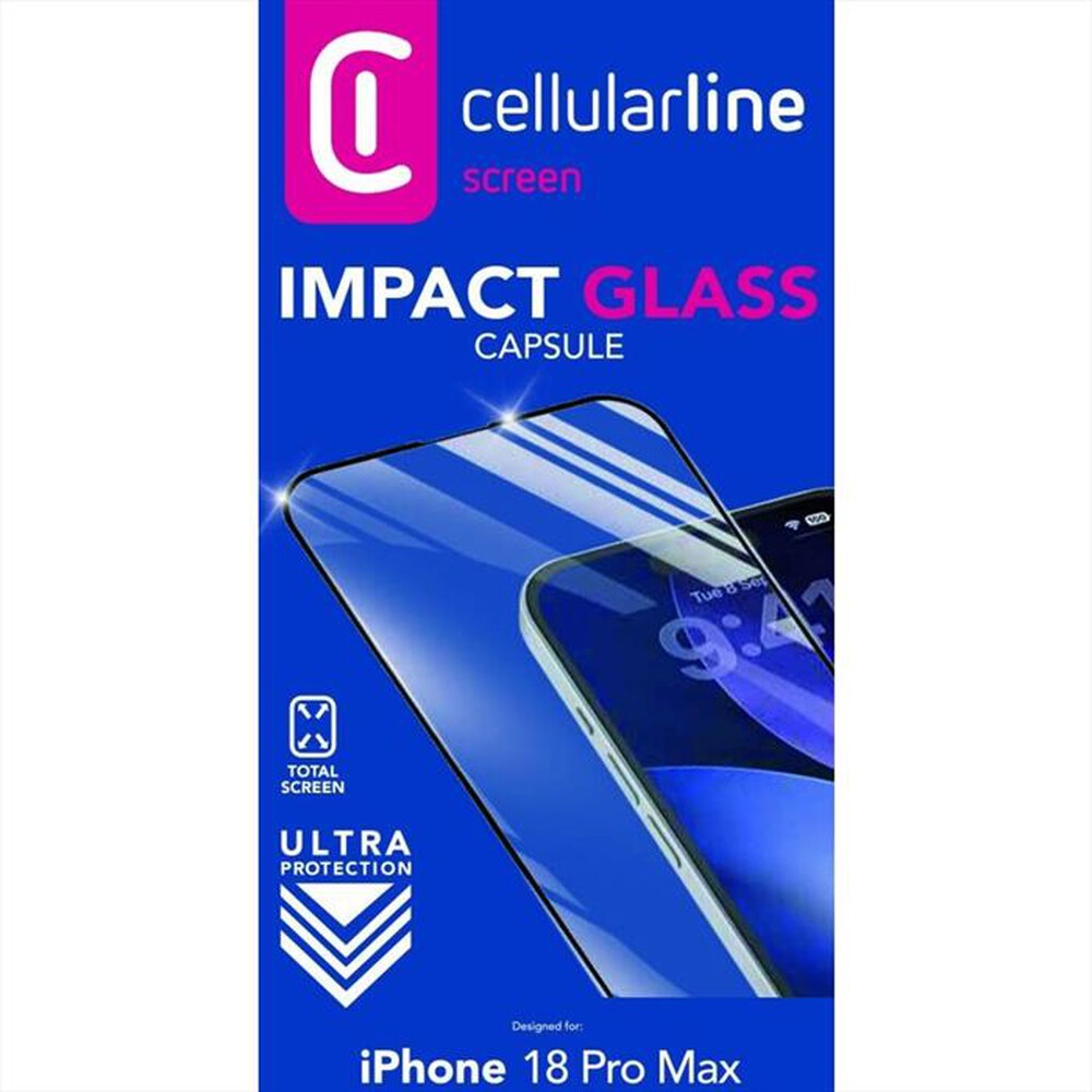 Immagine del prodotto CELLULARLINE - Pellicola IMPACT GLASS CAPSULE IPHONE 18 PRO MAX-Trasparente