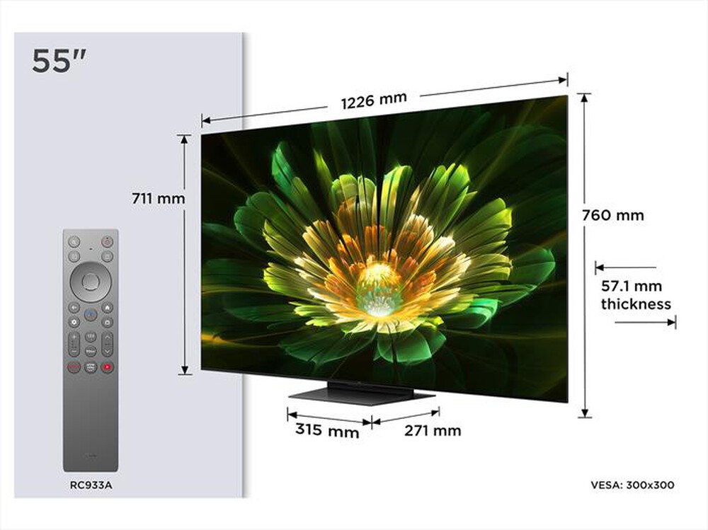 Immagine del prodotto TCL - Smart TV MINI LED UHD 4K 55" 55C79K-Metallic