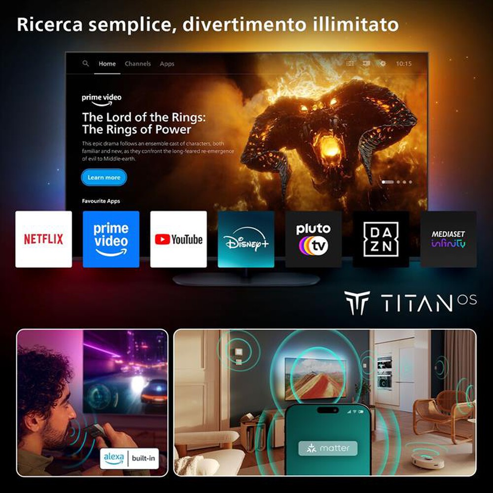 Immagine del prodotto PHILIPS - Smart TV 75" 4K QD MiniLED 75MLED820/12-Black