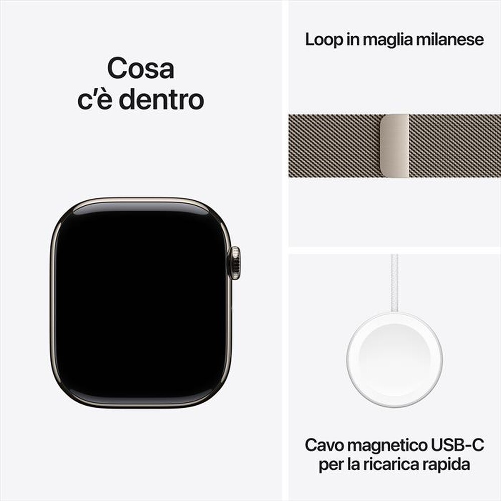 Immagine del prodotto APPLE - Watch Series 11 GPS + Cellular 46mm Titanio-Loop Milanese Naturale - M/L