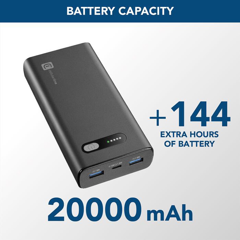 Immagine del prodotto CELLULARLINE - Caricabatterie Portatile PBFAST01PD20000K-Nero
