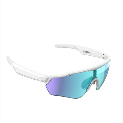 NILOX - Smartglasses sportivi SORAPIS con audio Open Ear-Bianco/Blu