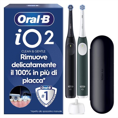 ORAL-B - Spazzolino elettrico IO2 DUO-Nero e Verde