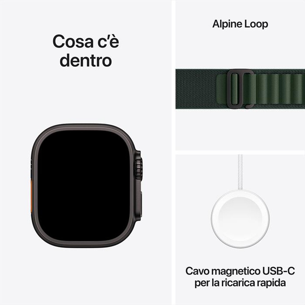 Immagine del prodotto APPLE - Watch Ultra 2 GPS + Cellular 49mm Titanio-Nero - Alpine Loop Verde - L