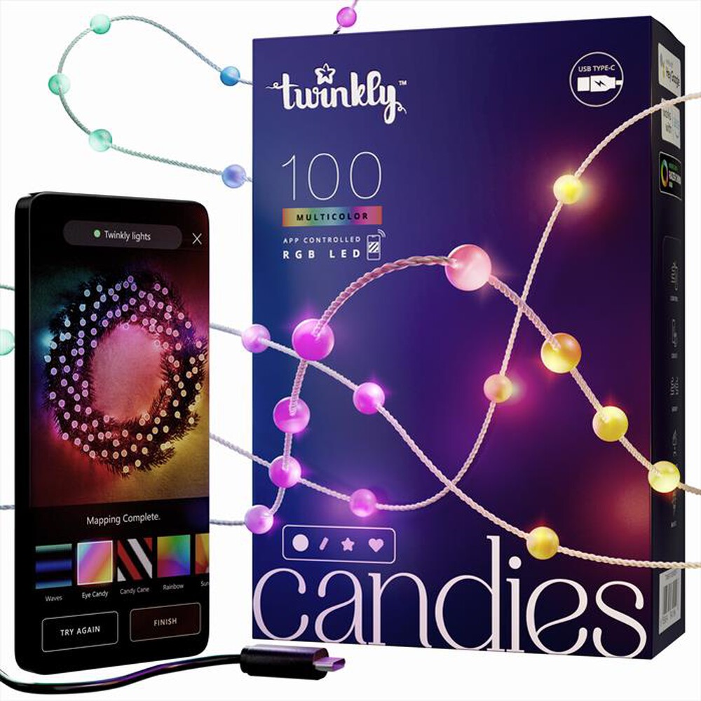 Immagine del prodotto TWINKLY - Stringa luminosa a forma di perla Candies 100LED-trasparente