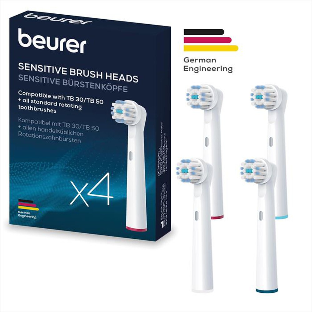 Immagine del prodotto BEURER - Testine spazzolini rotanti Beurer TB Sensitive 4pz-Bianco