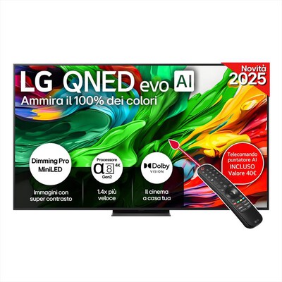 LG - Smart TV QNED EVO AI MINILED UHD 4K 75" 75QNED86A6-Charcoal Black