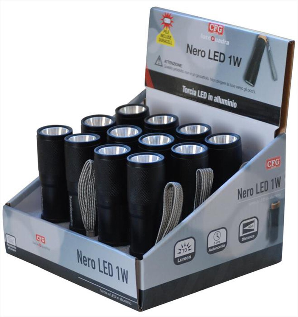 Immagine del prodotto LUCEQUADRA - NERO LED 1W  3 AAA DURACE