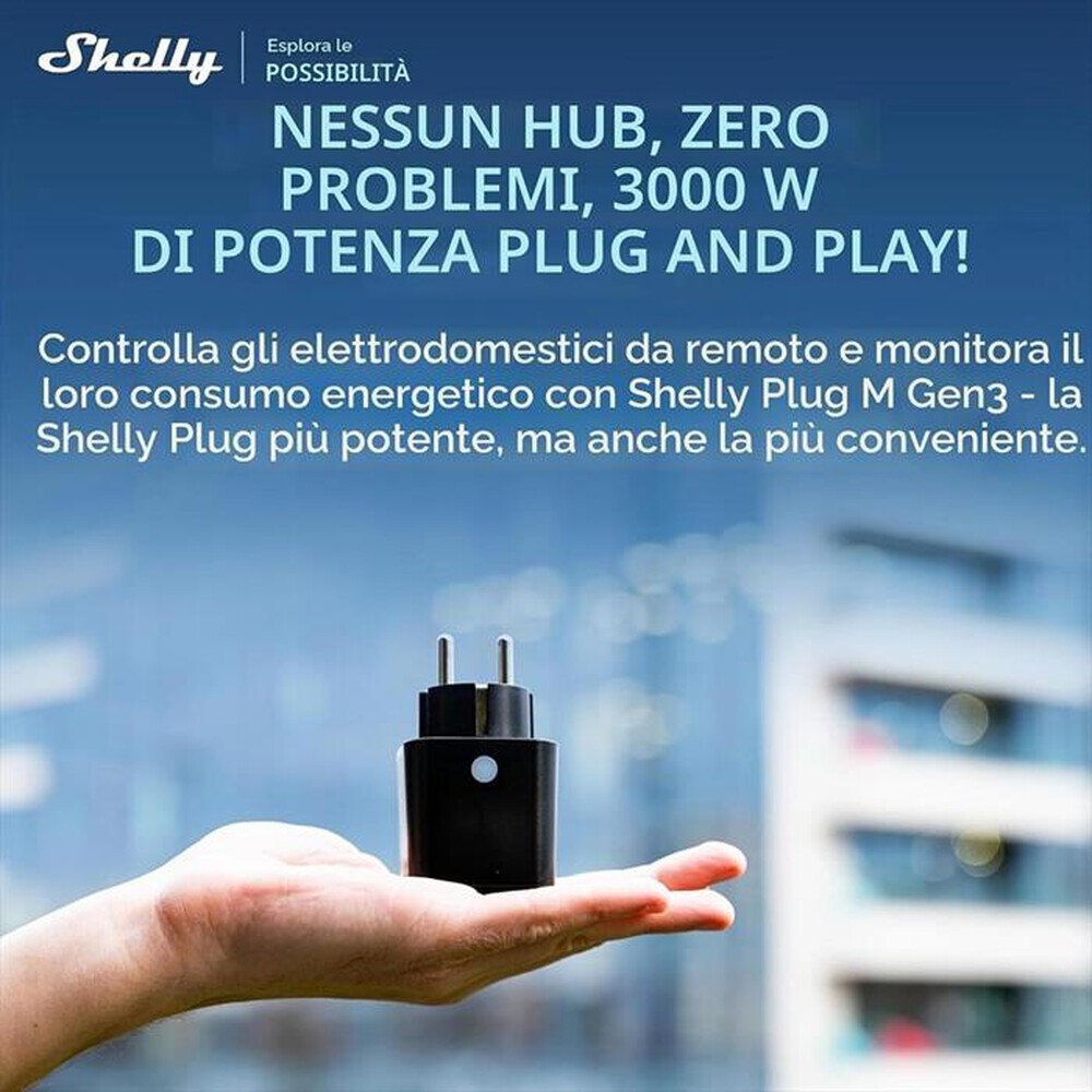 Immagine del prodotto SHELLY - Presa Intelligente WiFi PLUG M GEN3 SHELLY-Nero