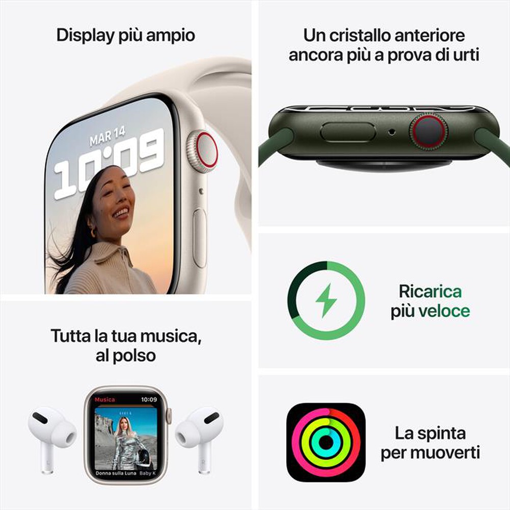 Immagine del prodotto APPLE - Watch Series 7 GPS+Cellular 41mm Acc Grafite-Cinturino Sport Azzurro