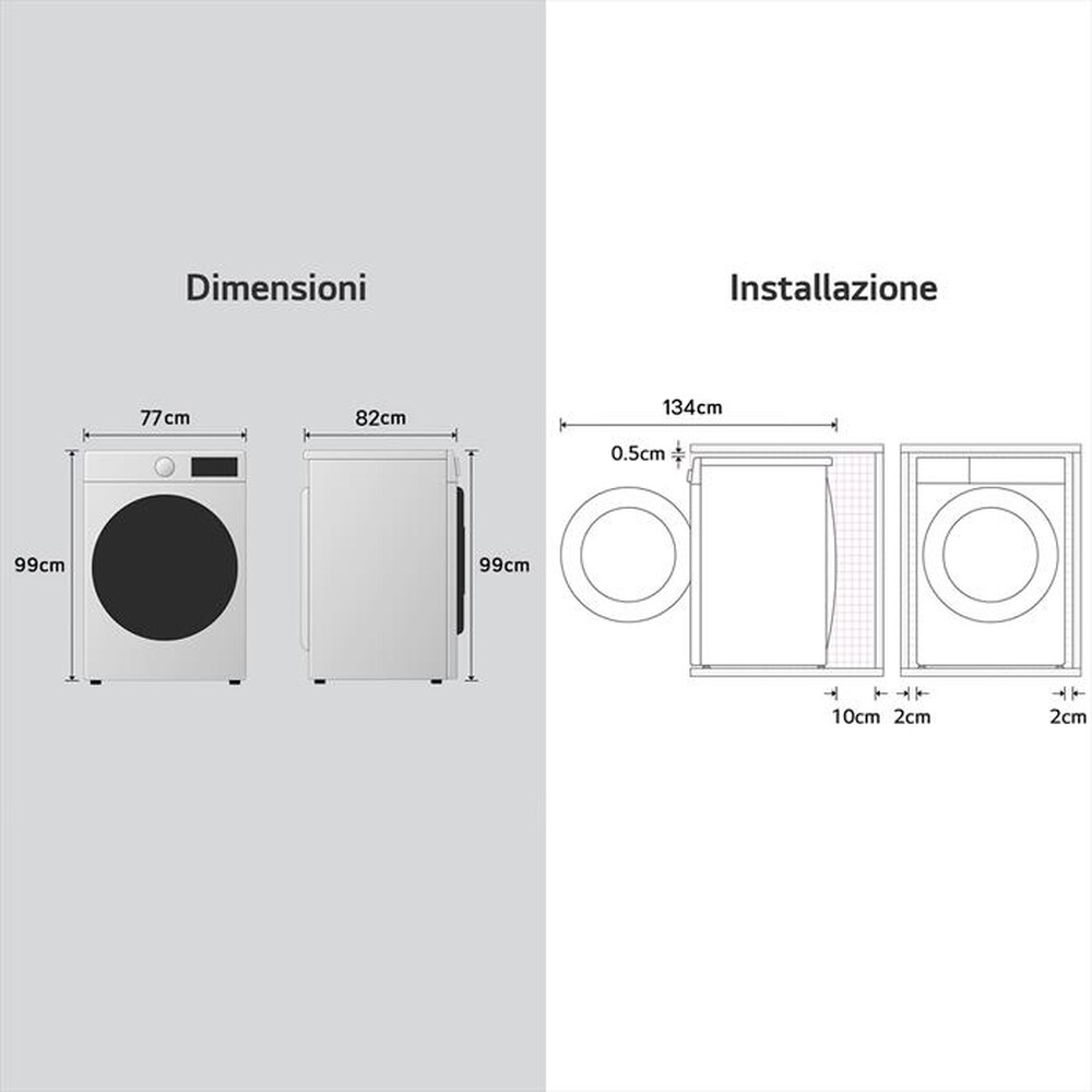 Immagine del prodotto LG - Asciugatrice RH18U8AVCW 18Kg Classe D-Bianco