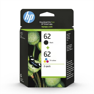 HP - 62 COMBO PACK 2 CARTUCCE ORIGINALI-Nero, Tricromia