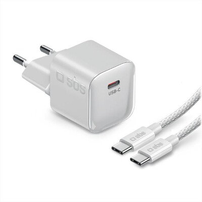 SBS - Caricatore da rete GaN mini TETRKITGAN1C30MINI-bianco