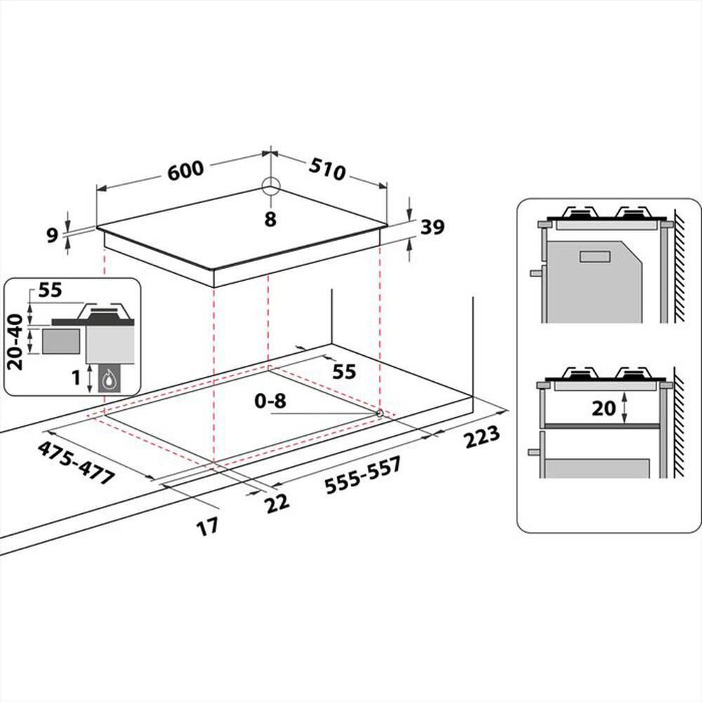 Immagine del prodotto HOTPOINT ARISTON - Piano cottura a gas PCN 640 T (AV) R /HA 4 fuochi-Avena