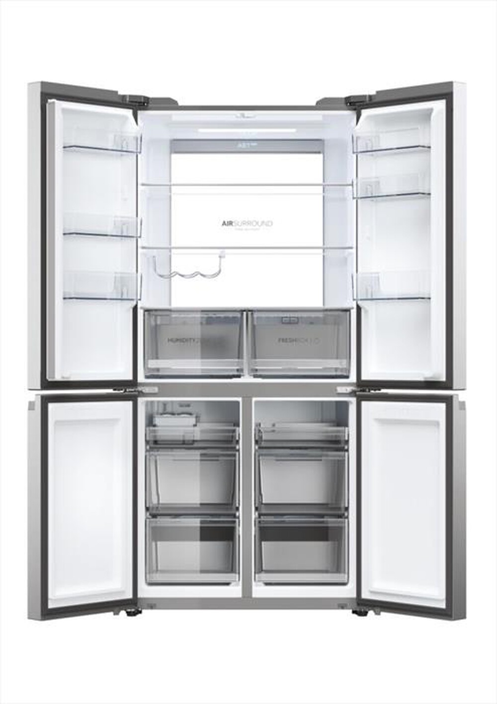 Immagine del prodotto HAIER - Frigorifero 4 porte HCR79F19ENMM Classe E 646 lt-Platino, Acciaio inossidabile