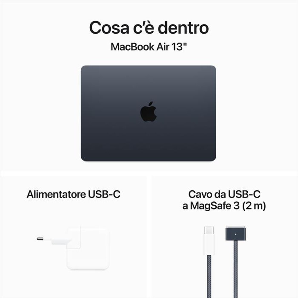 Immagine del prodotto APPLE - MACBOOK AIR 13'' M3 CORE 8 CPU CORE 10 GPU 512GB-Mezzanotte